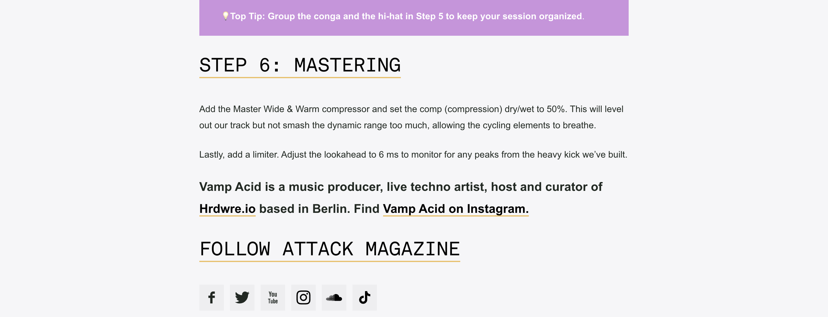 Attack Magazine Phase Fatale Hypnotic Industrial Techno Tutorial Vamp Acid, How to make Techno